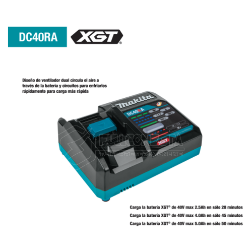 Cargador Rápido XGT® Makita 40V DC40RA - Imagen 2