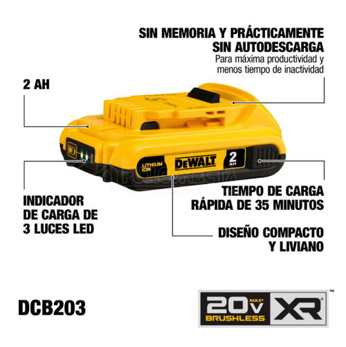 BATERÍA 2,0 Ah DEWALT ION-LI 20V MAX - Imagen 4