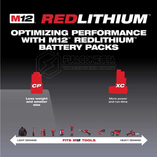 Batería 2,0 Ah M12™ CP 2.0 REDLITHIUM™ Milwaukee 48-11-2420 - Imagen 3