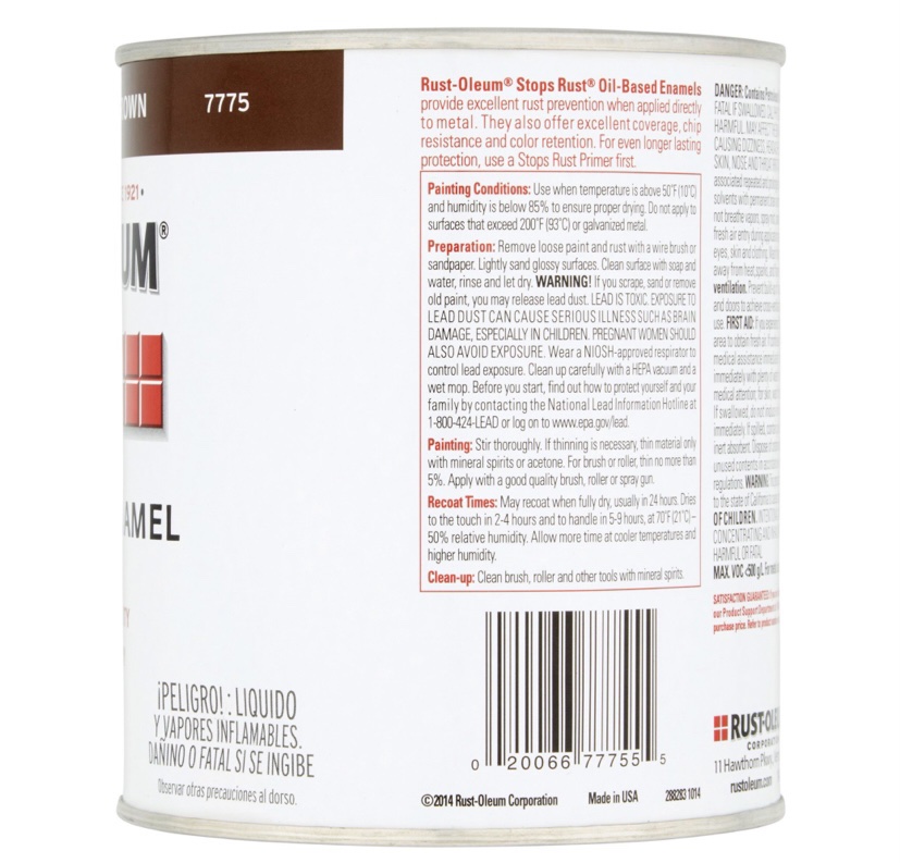 Rust-Oleum anticorrosivo antioxidante Enamel color Gloss Leather Brown - Imagen 5