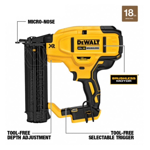 Clavadora calibre 18 gauge 20V MAX XR Dewalt DCN680B (solo herramienta) - Imagen 3