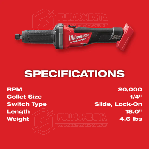 Rectificador recto 1/4” M18 FUEL™ Milwaukee 2784-20 (solo herramienta) - Imagen 4