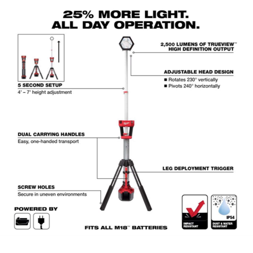 Torre de iluminación LED M18™ ROCKET™ Milwaukee 2131-20 (solo herramienta) - Imagen 4