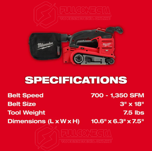 Lijadora de banda M18 FUEL™ Milwaukee 2832-20 (solo herramienta) - Imagen 4