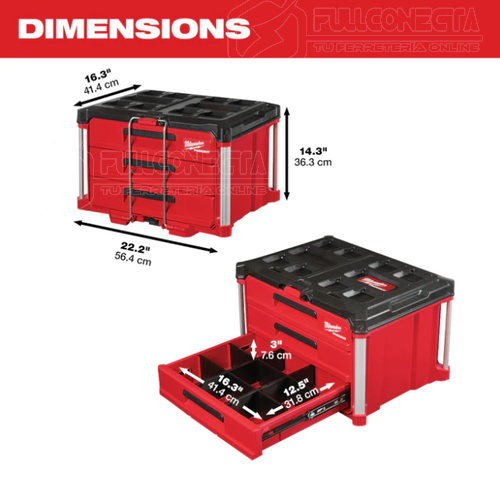 Caja de herramientas de 3 cajones PACKOUT™ Milwaukee 48-22-8443 - Imagen 4
