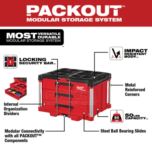 Caja de herramientas de 3 cajones PACKOUT™ Milwaukee 48-22-8443 - Imagen 5