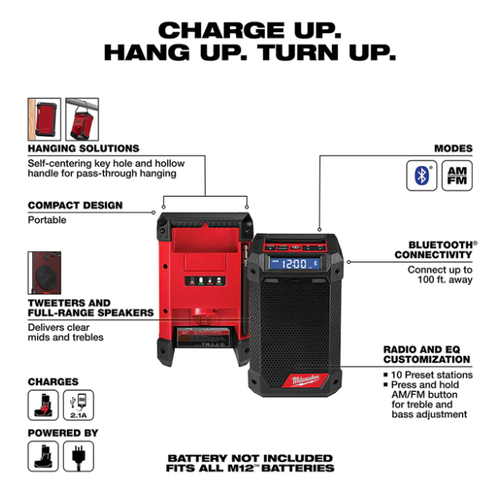Parlante M12™ Milwaukee 2951-20 (solo herramienta) - Imagen 4