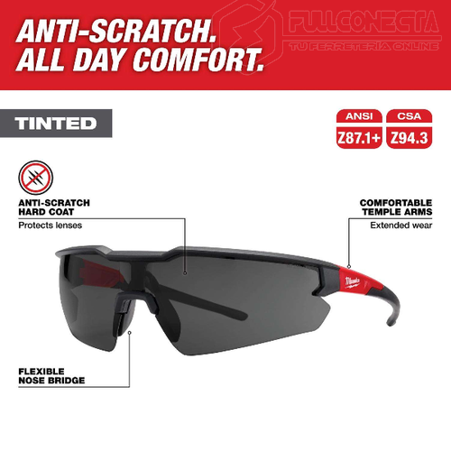 Lentes de seguridad anti rayas color negro Milwaukee 48-73-2015 - Imagen 4
