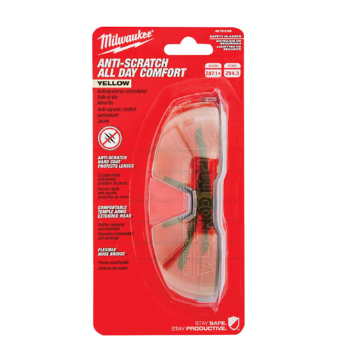 Lentes de seguridad anti rayas color amarillo Milwaukee 48-73-2100 - Imagen 2