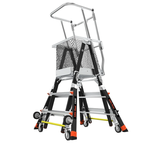 Escalera telescópica plataforma con jaula 3 a 5 ft (0,92 a 1,52 m) Little Giant tipo IAA - Imagen 5