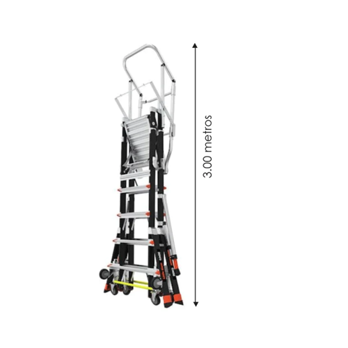Escalera telescópica plataforma con jaula 5 a 9 ft (1,52 a 2,74 m) Little Giant tipo IAA - Imagen 3