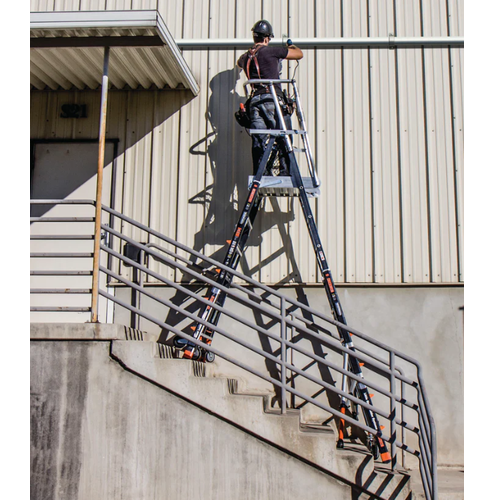 Escalera telescópica plataforma con jaula 5 a 9 ft (1,52 a 2,74 m) Little Giant tipo IAA - Imagen 12