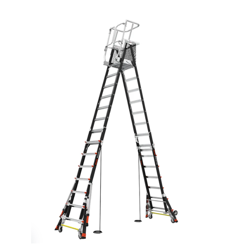 Escalera telescópica plataforma con jaula 8 a 14 ft (2,43 a 4,27 m) Little Giant tipo IAA - Imagen 4