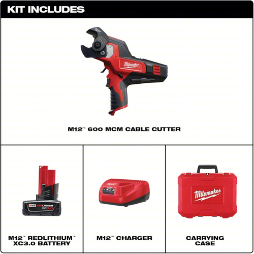 Kit cortadora de cable M12™ 600 MCM Cu y 750 MCM Al Milwaukee 2472-21XC - Imagen 2