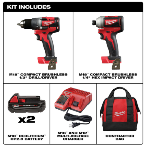 Kit taladro y atornillador de impacto Milwaukee 2900-259 - Imagen 2