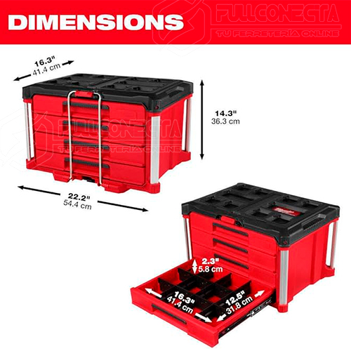 Caja de herramientas de 4 cajones PACKOUT™ Milwaukee 48-22-8444 - Imagen 4