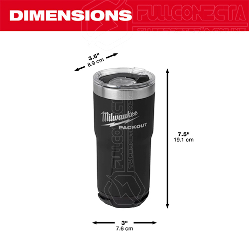 Mug vaso térmico PACKOUT™ 600 cc Milwaukee 48-22-8392B - Imagen 2