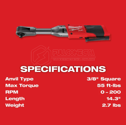 Chicharra 3/8″ de alcance extendido M12 FUEL™ Milwaukee 2560-20 (solo herramienta) - Imagen 3