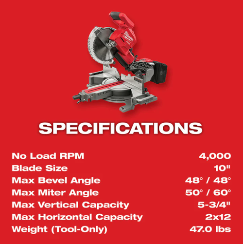 Sierra Ingleteadora Telescópica 10” M18 FUEL™ Milwaukee 2734-20 (solo herramienta) - Imagen 3