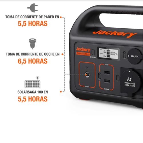 Estación de energía portátil solar 240Wh/200W Jackery Explorer 240EU - Imagen 5