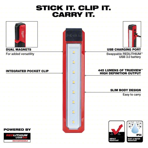 Luminaria de bolsillo REDLITHIUM™ USB ROVER™ Milwaukee 2112-21 - Imagen 4