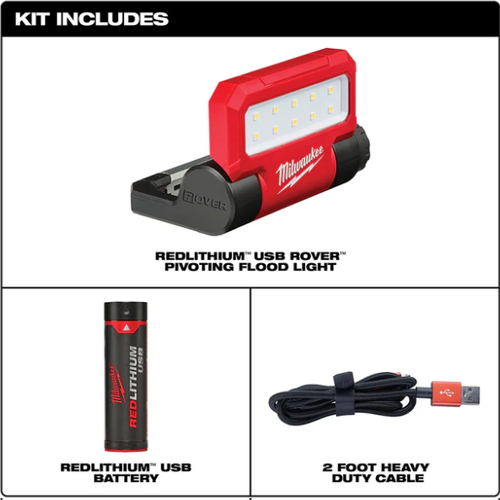 Luminaria pivotante recargable REDLITHIUM™ USB ROVER™ Milwaukee 2114-21 - Imagen 2