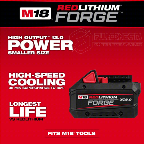 Batería 8,0 Ah M18™ REDLITHIUM™ FORGE™ XC Milwaukee 48-11-1881 - Imagen 3