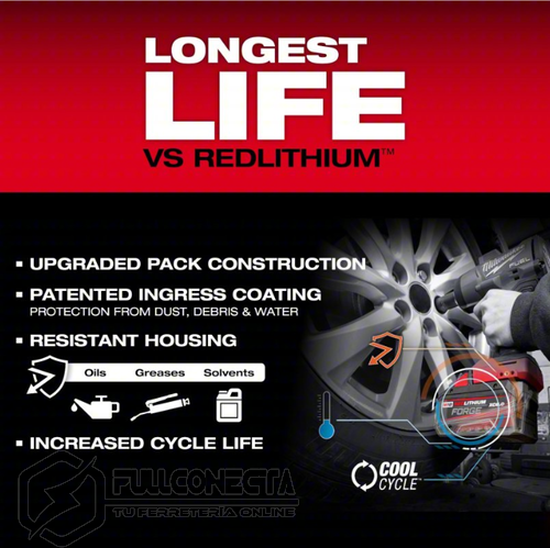 Batería 8,0 Ah M18™ REDLITHIUM™ FORGE™ XC Milwaukee 48-11-1881 - Imagen 6