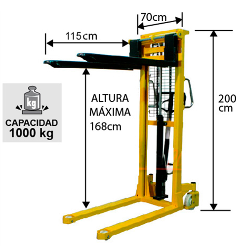 Apilador manual hidráulico 1.000 kg estandar - Imagen 2