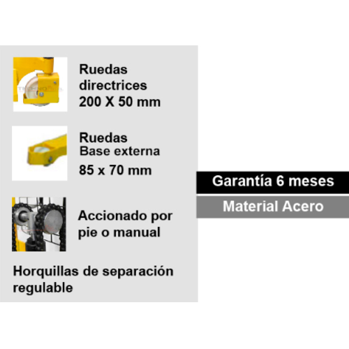Apilador manual hidráulico 1.000 kg estandar - Imagen 3