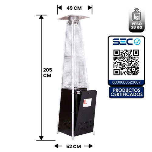 Estufa de patio exterior pirámide 13 KW - Imagen 2