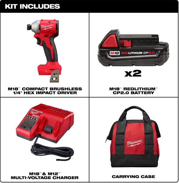 Kit atornillador de impacto hexagonal 1/4” M18™ Milwaukee 3650-259 - Imagen 2