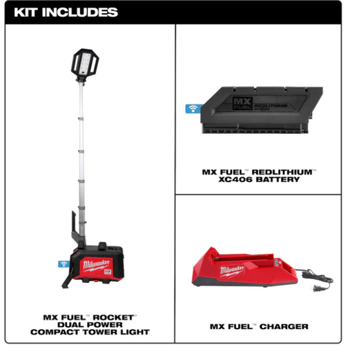Kit de torre de iluminación MX FUEL™ ROCKET™ Milwaukee MXF040-1XC - Imagen 2