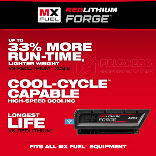 Batería 8,0 Ah MX FUEL™ REDLITHIUM™ Milwaukee MXFXC608 - Imagen 4